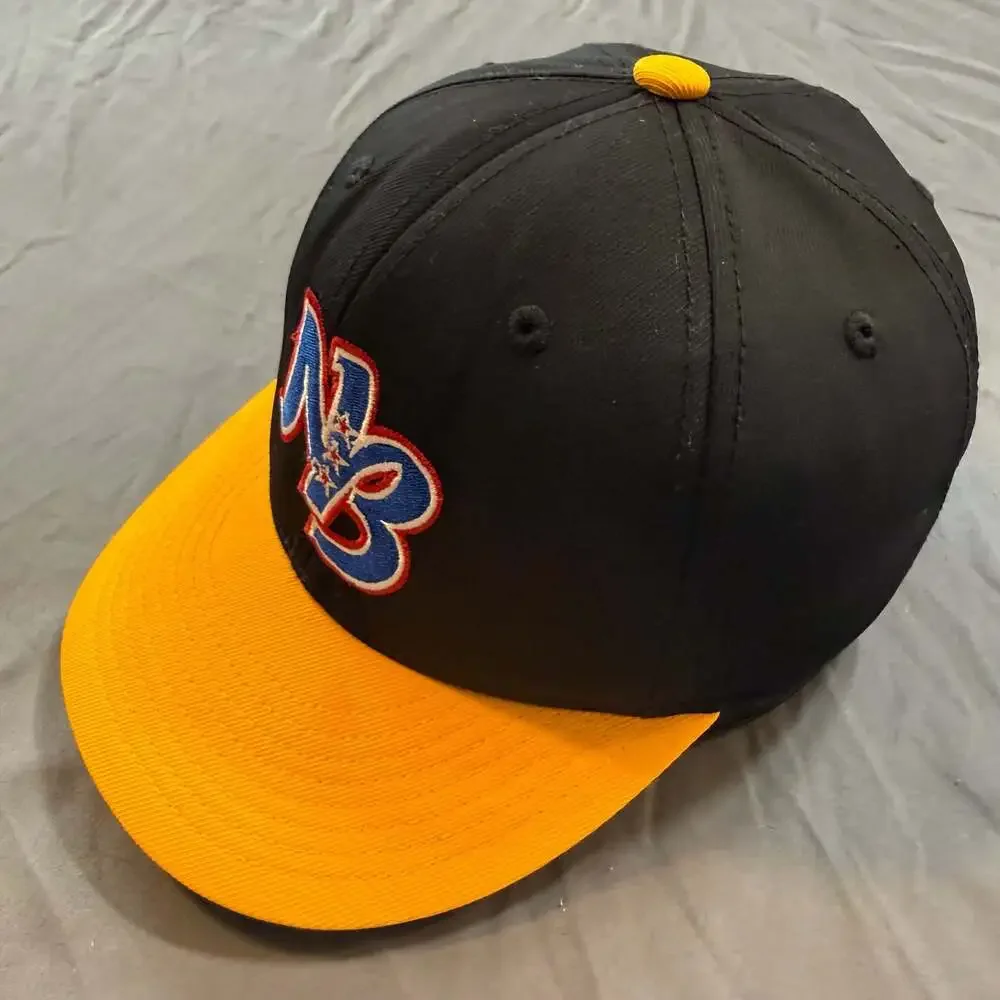 Champro NB Baseball Hat XS/S Black Gold Fitted Youth Team Cap Embroidered